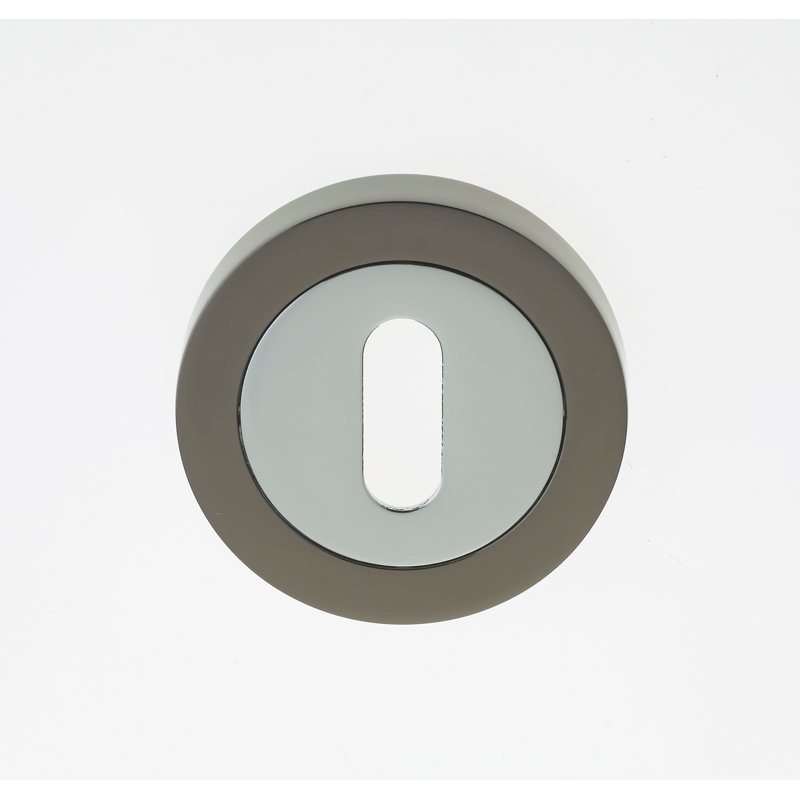 Quadrello Standard Escutcheon Door Accessory, Polished Chrome/Brushed Nickel