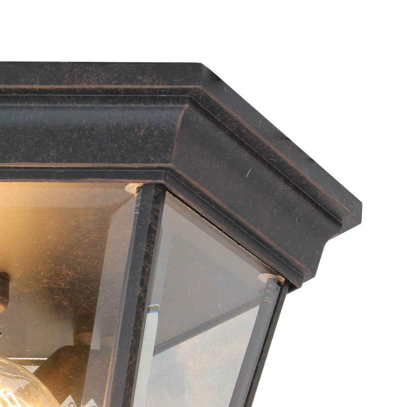 11-inch Rubbed Bronze and Clear Glass Globe Ceiling Lantern