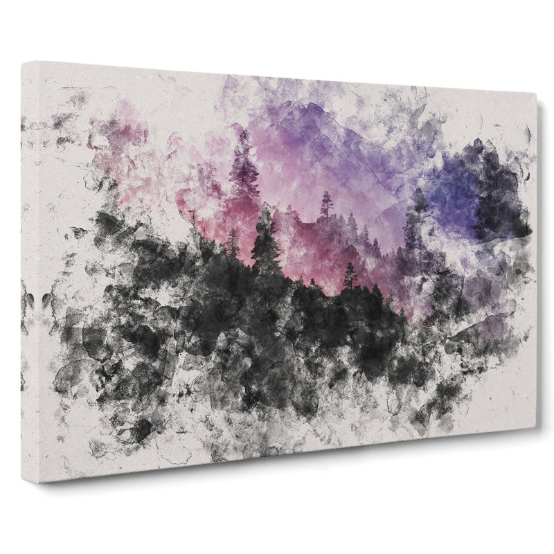 Purple Forest - Wrapped Canvas Print, 35cm H x 50cm W x 3cm D