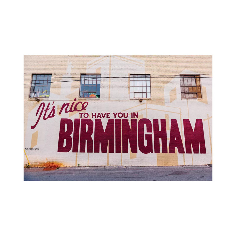 Birmingham Mural 1 Piece Wall Art on Canvas, 30.48cm H x 45.72cm W x 1.91cm D, Wrapped Canvas