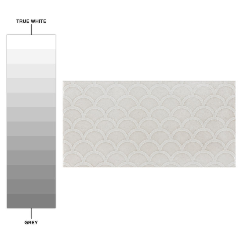 Camden 8" x 4" Ceramic Patterned Subway Tile, Antique Bianco