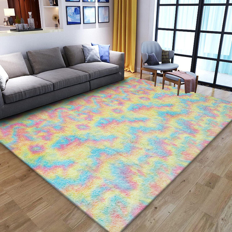 Janelle Solid Colour Rainbow Modern Area Rug , Rectangle 60 x 110cm