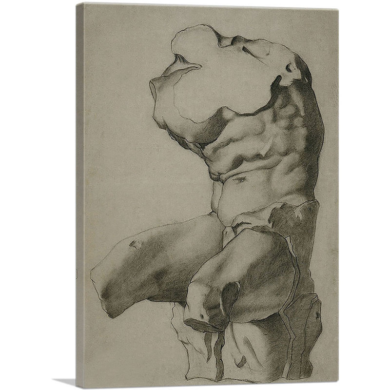 «Study for a Torso 1892» par Pablo Picasso, reproduction d'art sur toile tendue, H 26 po x l 18 po x 1,5 po