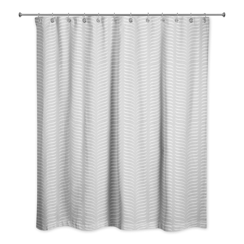 Rideau de douche simple à motif géométrique Adil, Gris clair