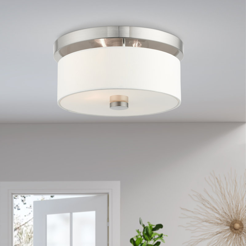 Flaire Flush Mount, Brushed Nickel, 5.375" H x 11" W x 11" D