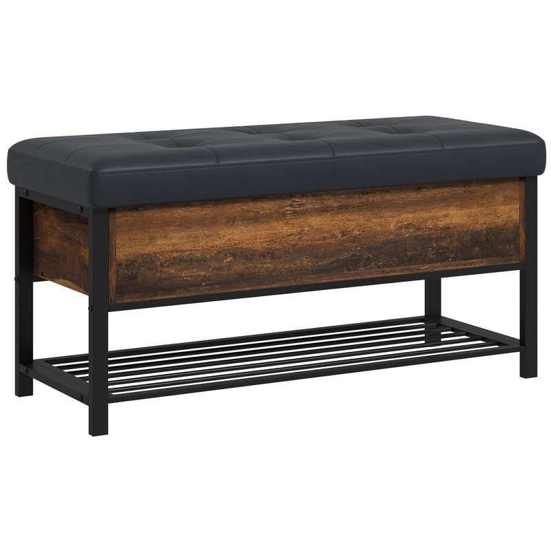 Banc de rangement rembourré en similicuir Eilley
