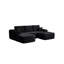 Canapé modulaire 104 po avec méridienne en U et poches latérales 104 po, conception modulaire moderne, assise profonde, canapé rembourré pour le salon / la chambre à coucher, aucun assemblage requis (tissu moelleux), noir, gauche-1045655550