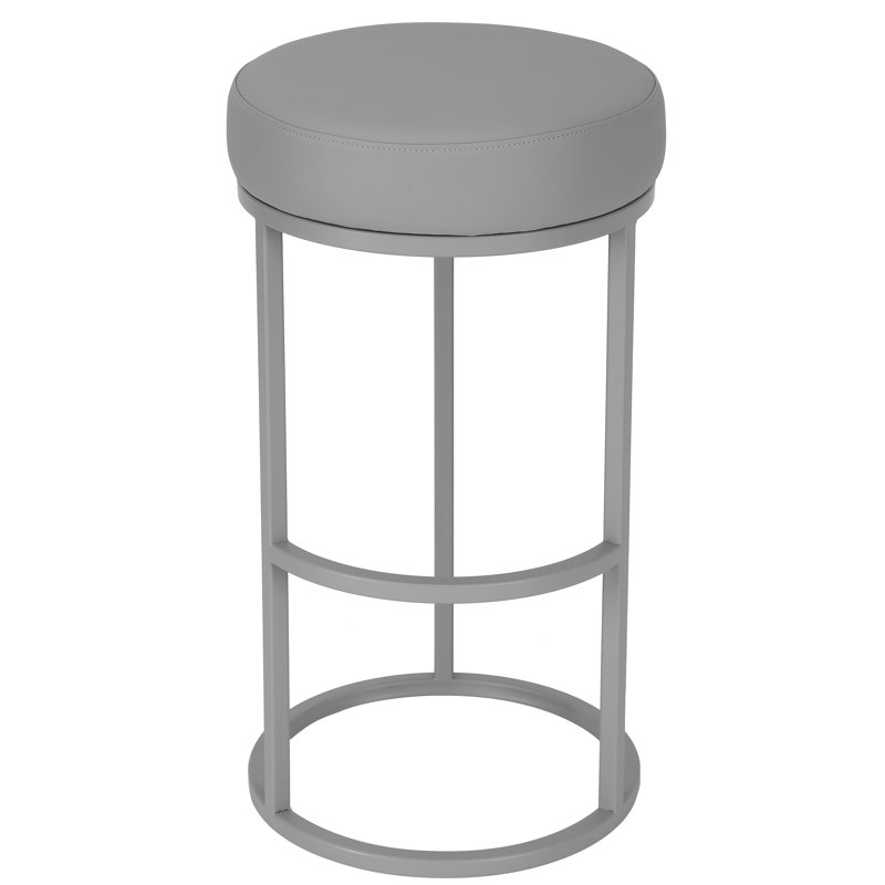 Stan Upholstered Counter Stool, Gray Faux Leather