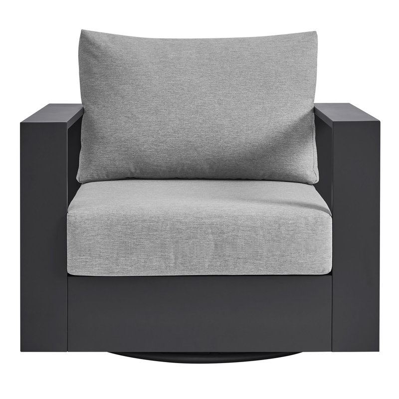 Fauteuil pivotant en aluminium thermolaqué Tahoe, Gris