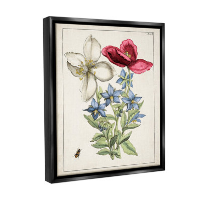 «Vintage Beetle & Flowers Floater Frame» par World Art Group sur toile