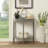 Florissant Transitional Half Moon Console Table with Bottom Shelf-331994656