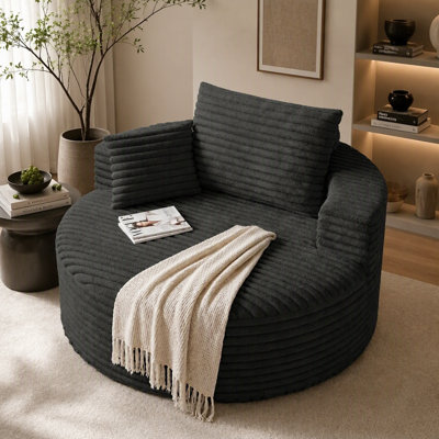 Chaise longue rembourrée surdimensionnée avec siège profond et mousse à mémoire de forme pour une lecture confortable et relaxante