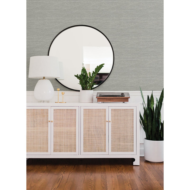 Rouleau de papier peint texturé 33 pi x l 20,5 po Grasscloth, Gris clair