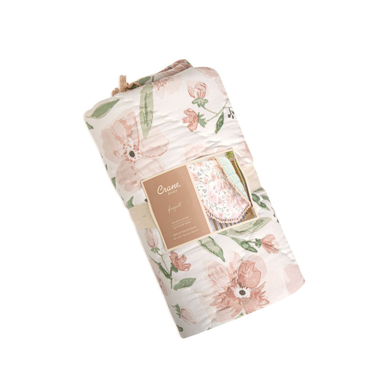 Floral Pattern 40"x40" 100% Cotton Baby Playmat by Crane Baby