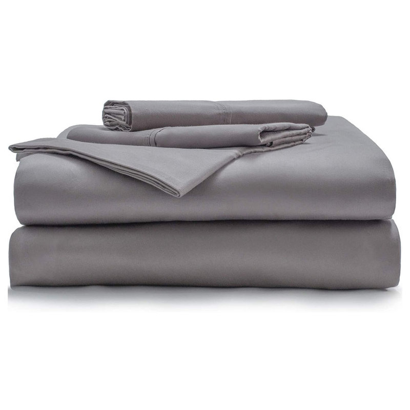 Ensemble de draps en percale 350 fils, Grand, Gris