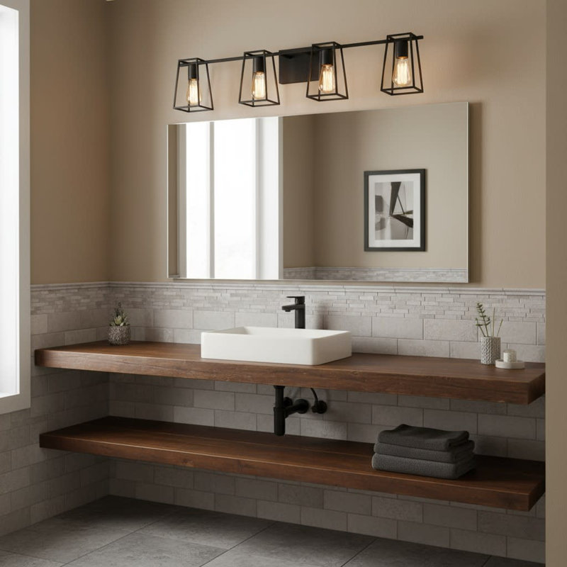 4-Light Open Cage Bath Vanity Fixture