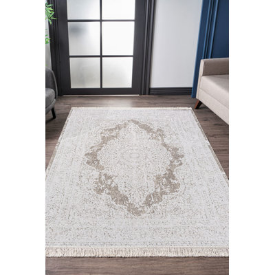 Luxurious Woven Carpet, Cream Color, 4.0 x 5.9 Feet | 100% Viscose & Acrylic, 2500 g/m², 0.3 in Pile Height | 1,500,000 Thread Points, Cotton/Jute Sole | Easy Care with Vacuum, Spot Clean Only, Elegant Home Decor