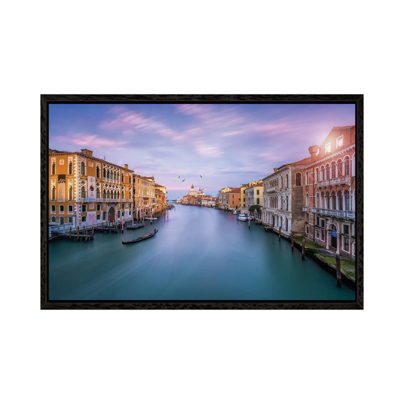 Canale Grande by Fabio Antenore - Print on Canvas, 66.04 cm H x 45.72 cm W, Black Framed