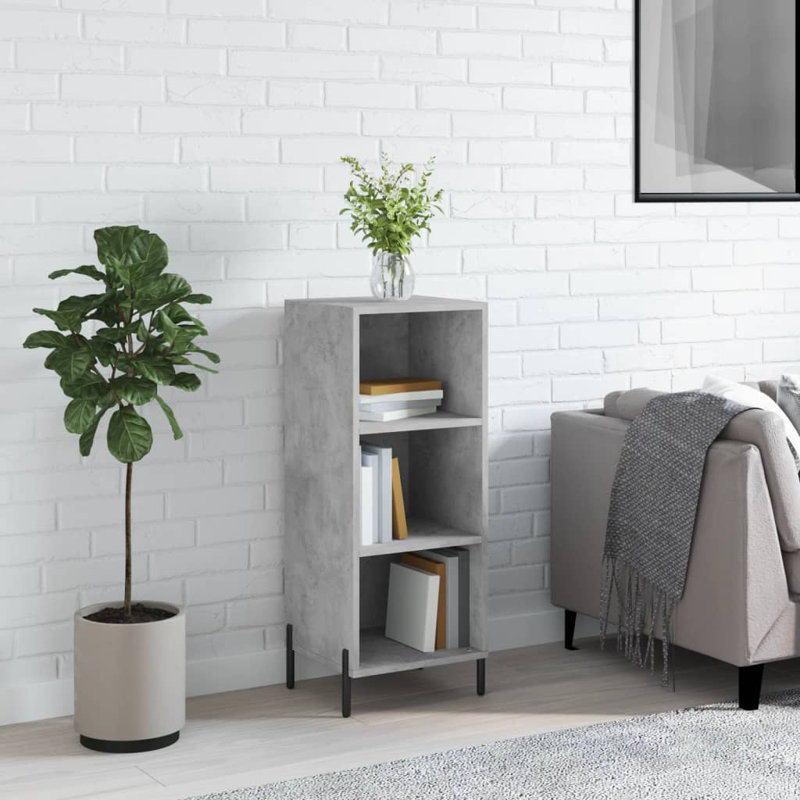 Maali 90cm H x 34.5cm W Standard Bookcase, Concrete Grey
