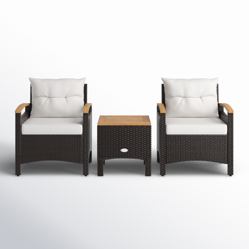Andrnico Acacia 2 - Person Patio Conversation Set with Cushions