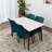 Fredy 4 - Person White Top Solid Wood Dining Set with Velvet Upholstered Chairs-1530054845-1530054842