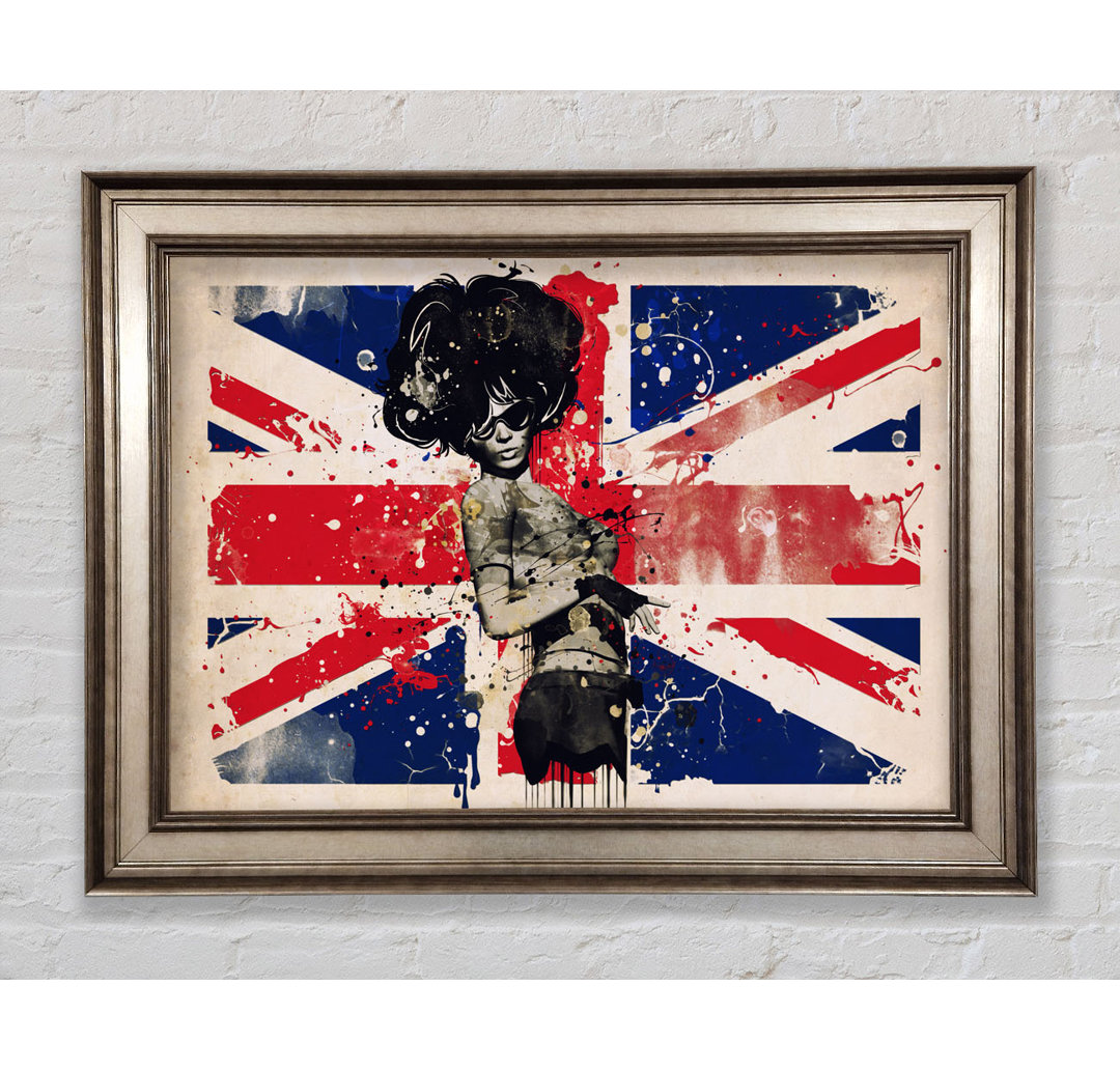 Union Jack Woman Side - Einzelner Bilderrahmen Kunstdrucke