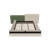 Contemporary Special-Shaped Fully Upholstered Bed With Deep Button Tufting And Storage Compartments In Rails And Footboard,No Box Spring Needed,,Beige