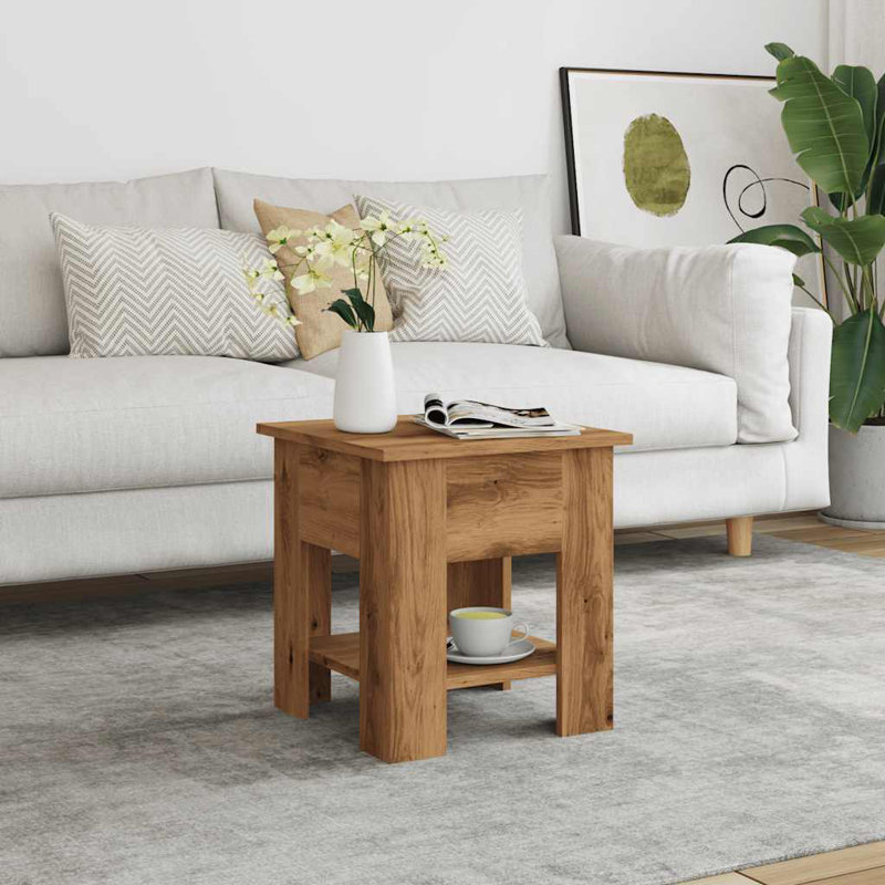 Ivy Bronx Coffee Table 40X40x42 Cm Engineered Wood, Artisan Oak