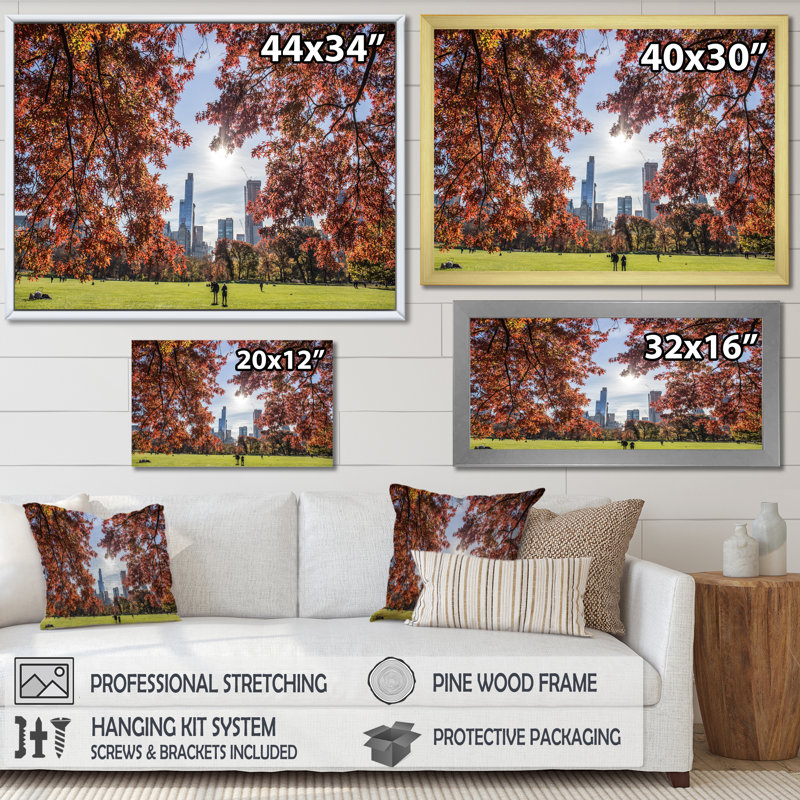 Magnifique paysage de l'Alabama sur toile, Encadrement doré, H 30 po x l 40 po x P 1,5 po