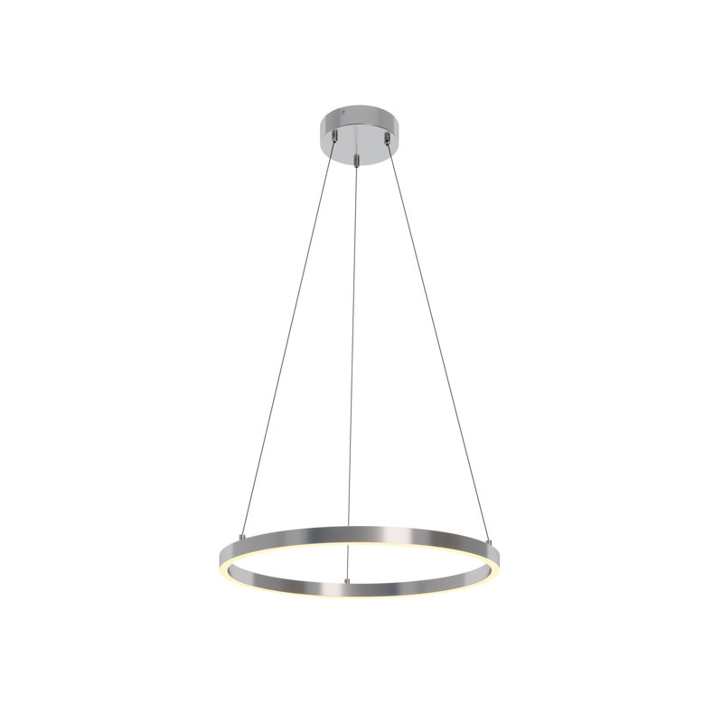 1 - Light LED Pendant with Accents, 1.42" H x 23.75" W x 23.75" D, Satin Nickel