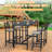 5-Piece Outdoor Patio Bar Set, 50" Rectangular Counter Height High Top Table & 4 Cushioned 41" Metal Stools, Bar Table and Chairs for Poolside, Balcony, Backyard-1267032519