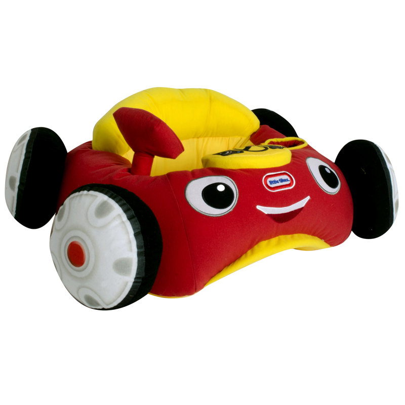Little Tikes Cozy Coupe Plush Baby Toddler Lounger Floor Seat, Red Car (2 Pack)