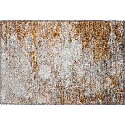 Premium Machine Washable Prisco Terracotta Rug