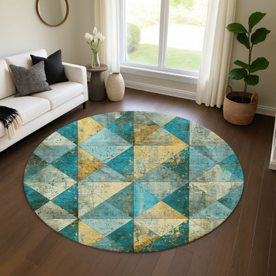 Premium Machine Washable Meidell AMF1721 Geometric Rug