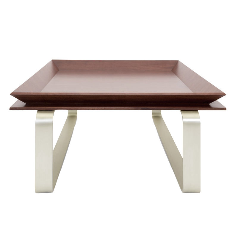 Table basse Le Sled, Nickel poli, Noyer
