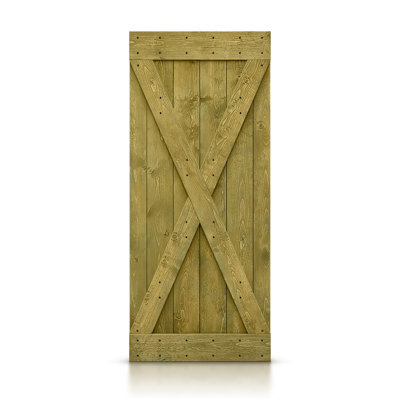 Porte de grange peinte en bois et en métal sans ensemble de quincaillerie d’installation