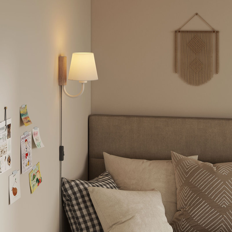 Applique murale pivotante Sunlit en noyer noir, Naturel / blanc