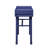 Blue One Drawer Metal Vanity Desk, Recessed Panels, Top, 40 X 40Mm Iron Plate, With Manual Close, Single Handle Bearing 3/4 Ext., Stop