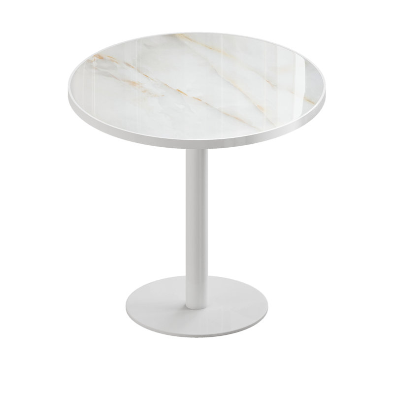Round Modern Dinning Table 31.5 Inches Bistro Table Tulip Table With Faux Marble Top,Easy Assemble,Sturdy Metal Frame Diameter