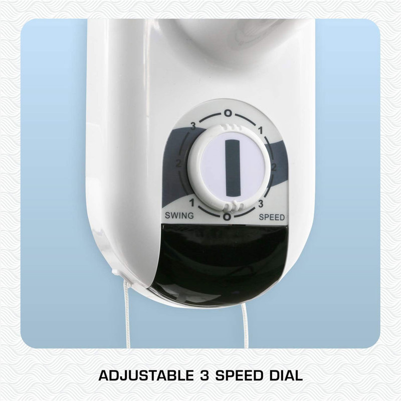 Hurricane 16-Inch White Metal Oscillating Wall Mount Fan