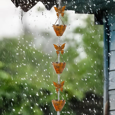 Chaîne de pluie 9,2 pi papillon pour l'extérieur