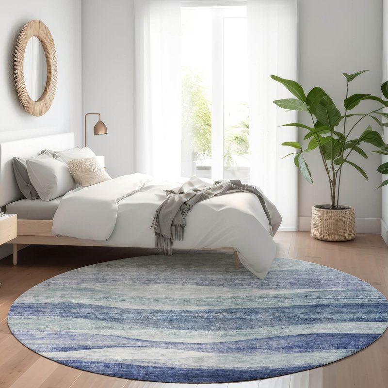 Tapis d'intérieur / extérieur bleu Louisa , 2 pi 6 po x 3 pi 10 po