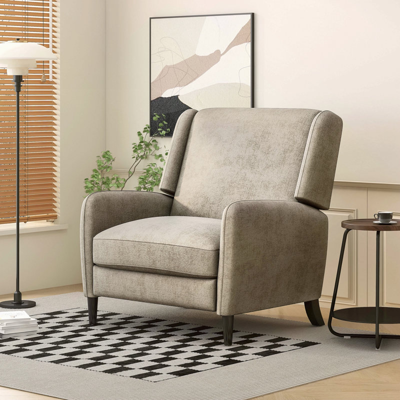 Fauteuil inclinable surdimensionné en tissu texturé, Beige