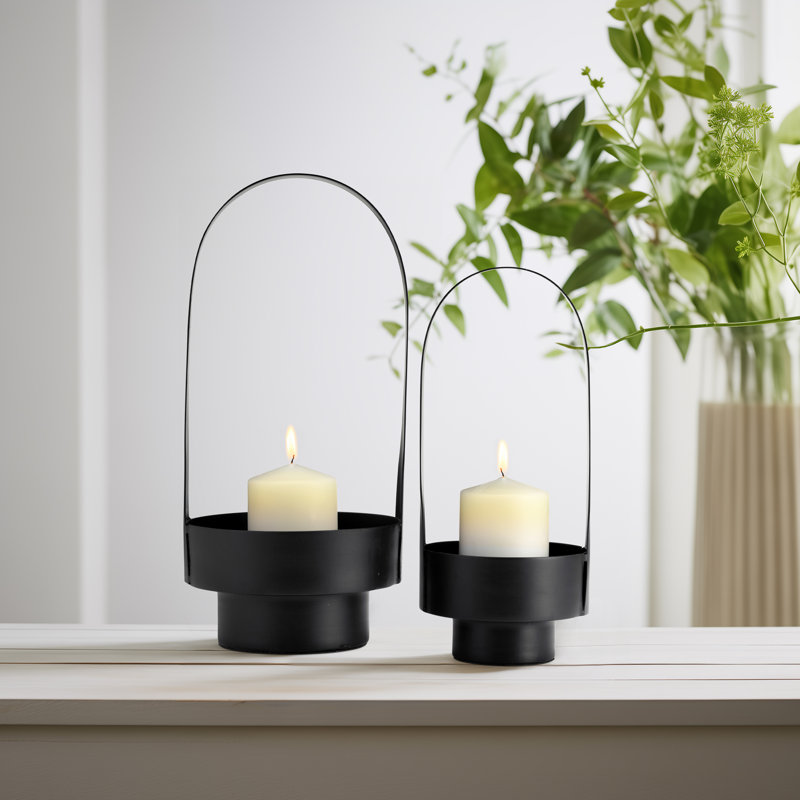 Iron Tabletop Lantern, Black