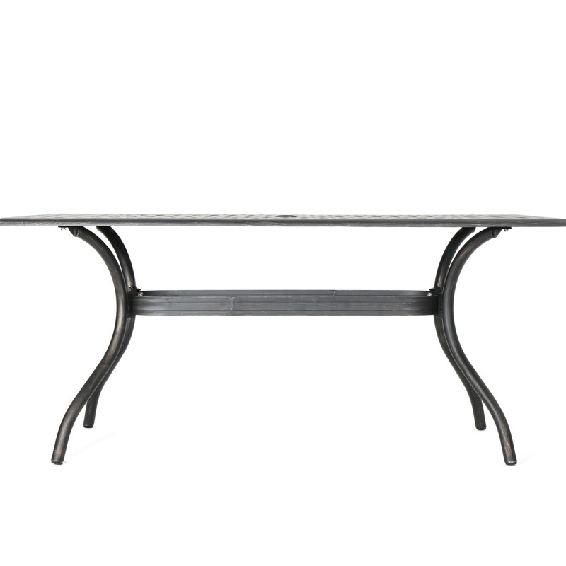 Cast Aluminum 68" Rectangular Patio Table With Copper Gloss Appeal