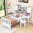 Twin Wood Platform Bed with Bookshelf, Chair, Desk and Drawer-1162048182