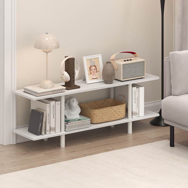 Étagère polyvalente à 2 niveaux H 16,22 po x l 47,24 po x P 11,6 po Castilla, Blanc