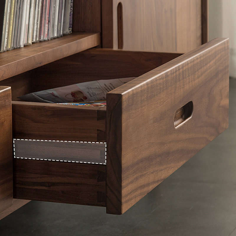 Meuble télé en bois de noyer de style nordique, 82.67"