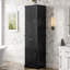 Armoire de rangement haute en bois aggloméré, armoire à linge-118739435