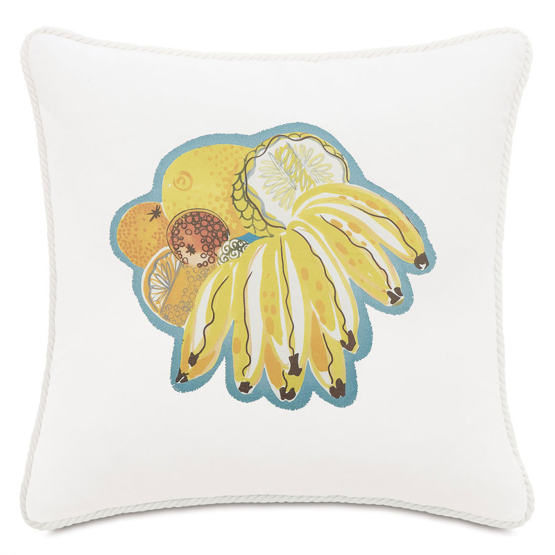 Belize Appliqued Cotton Throw Pillow